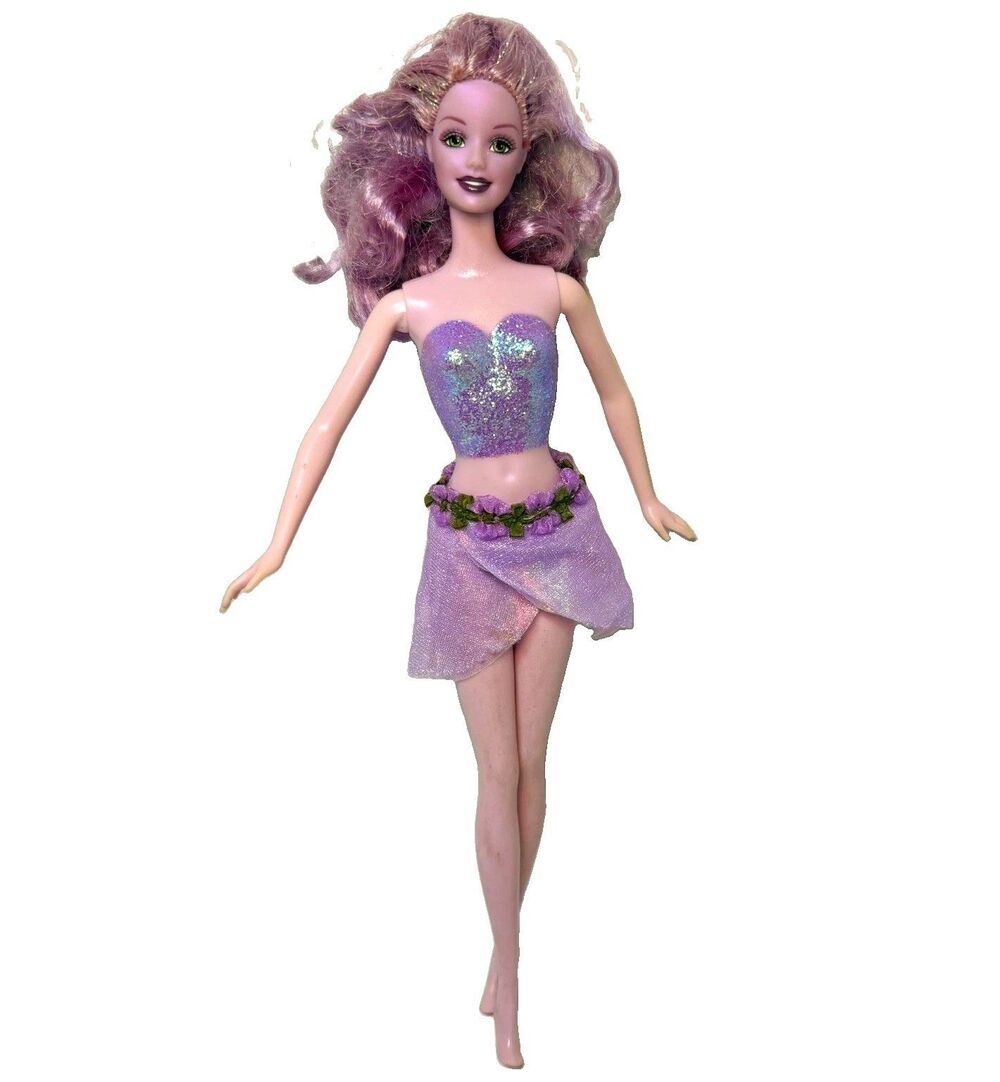 Barbie Fairytopia Purple Sparkle Fairy Doll Lilac Hair Shimmery Skin B5736